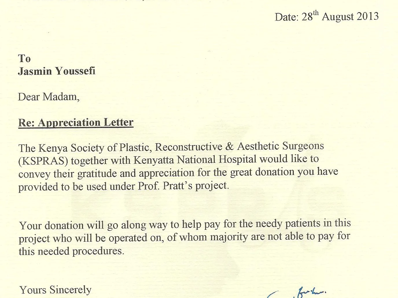 GERMAN DONOR APPRECIATION LETTER dr stasch uai